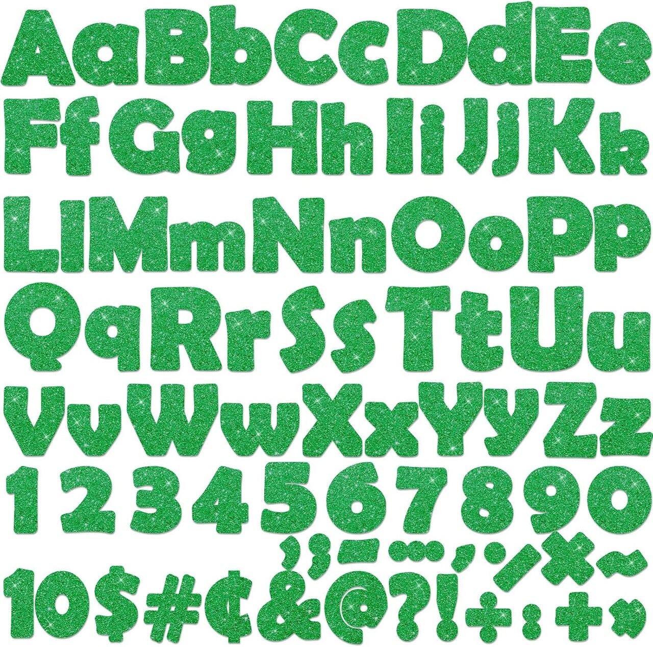 260Pcs Glitter Green Bulletin Board Letters for Classroom (Green)
